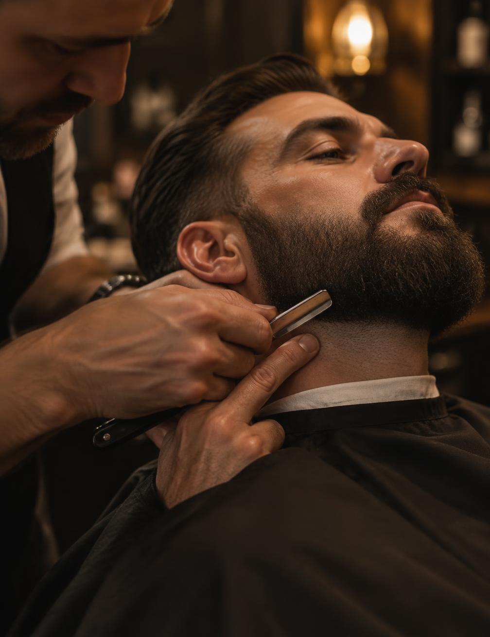 Straight razor beard line-up